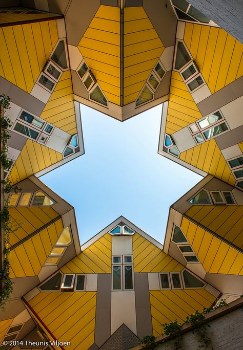 Cube Houses in Rotterdam - I Cube Architecture, Cube House Architecture, Cube Buildings Architecture Design, Rotterdam Photo Ideas, Rotterdam Cube Houses, Cube Houses Rotterdam, Rotterdam City, Rotterdam Netherlands, Bridge Building