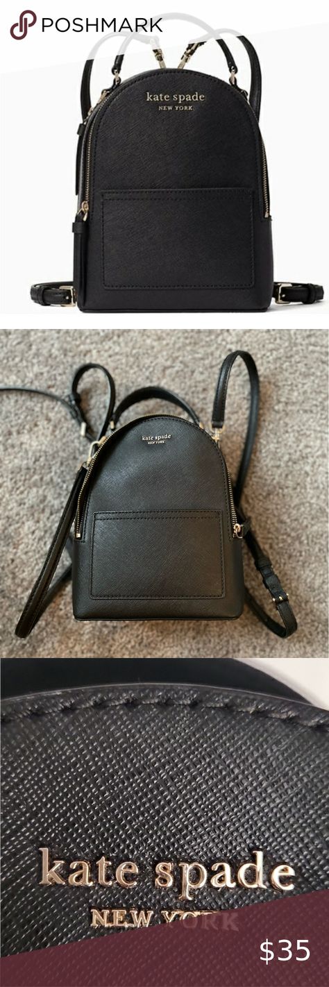 Kate Spade Cameron Mini Convertible Backpack Adjustable Strap Black Mini Convertible, Convertible Backpack, Kate Spade Handbags, Kate Spade New York, Convertible, Kate Spade, Adjustable Straps, Repair, Backpacks