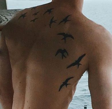 Bird Tattoo Back, Rib Tattoos For Guys, Bird Tattoo Men, Feather With Birds Tattoo, Little Bird Tattoos, Gallery Tattoo, Vogel Tattoo, Flying Bird Tattoo, Tattoo Bird