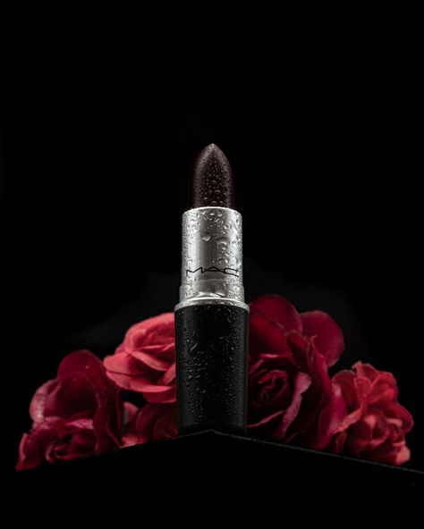 Lipstick product photo dark & moody with flowers & water Moody Product Photography, Skincare Cosmetics, Dark And Moody, Cosmetics Photography, Professional Photos, Product Photographer, Beauty Products Photography, Photo Equipment, Mac Lipstick