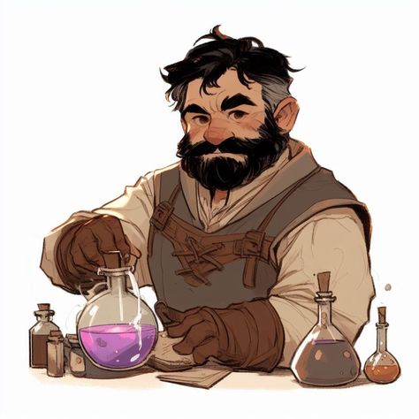 Dnd Character Tattoos, Old Man Dnd Art, Dnd Villager Npc, Dnd Shopkeep, Dnd Old Man, Dnd Deep Gnome, Dnd Npc Characters, Rock Gnome Dnd, Halfling Character Art Male