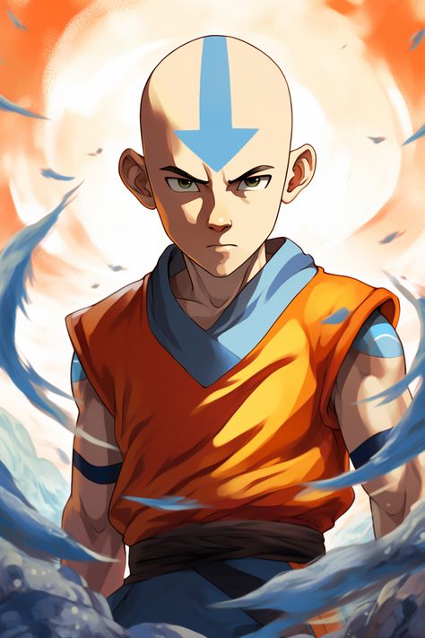 Avatar Aang Fan Art Poster, Aang gazes into the camera with determination. Ideal for fantasy-themed wall decor and enthusiasts. Perfect for fans of the heroic Avatar world. Elevate your space with the unique artwork that captures the essence of Aang's character. Avatar The Last Airbender Poster, The Last Airbender Poster, Fan Art Poster, Aang The Last Airbender, Avatar Ang, Avatar Cosplay, Avatar Legend Of Aang, Easy Disney Drawings, Cartoon Cosplay