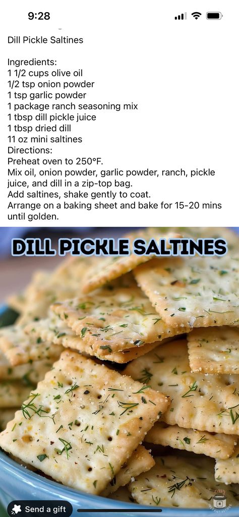 Dill Pickle Saltines Recipe, Dill Pickle Saltines, Afternoon Cocktails, Ranch Seasoning Mix, Drying Dill, Pickle Juice, Snack Treat, Ranch Seasoning, Saturday Afternoon