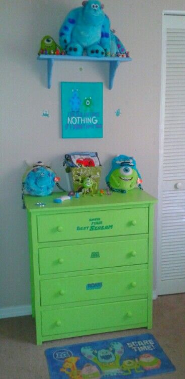 Monsters inc nursery! Monster Inc Nursery Theme, Monsters Inc Bedroom, Monsters Inc Room, Pixar Nursery, Monsters Inc Nursery, Nursery Disney, Monster Room, Monster Nursery, Monsters Inc Baby