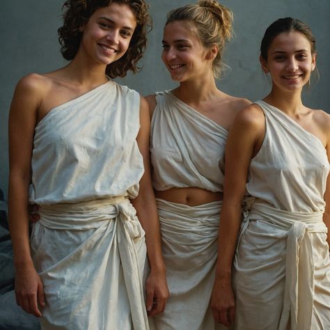 It's almost a cliché by now, but we still love the "toga party" motto. Greek Toga Woman, Toga Party Outfit, Toga Outfit, Party Motto, Greek Toga, Egypt Goddess, Roman Toga, Goddess Party, Toga Costume