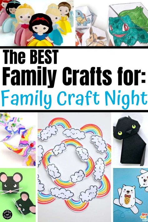 Family Bonding Time Ideas that don't involve game night or movie night...try craft night that's perfect for families with different ages. Use these 10 craft ideas to connect as a family. #familyconnection #familybonding #familybondingideas #familyactivities #craftideas #craftingforkids #papercraftsforkids #creativeactivities Space Themed Family Night, Diy Family Projects, Family Craft Projects, Family Craft Night Ideas, Easy Family Crafts, Craft For Family, Crafts For Families, Family Craft Ideas, Family Craft Night