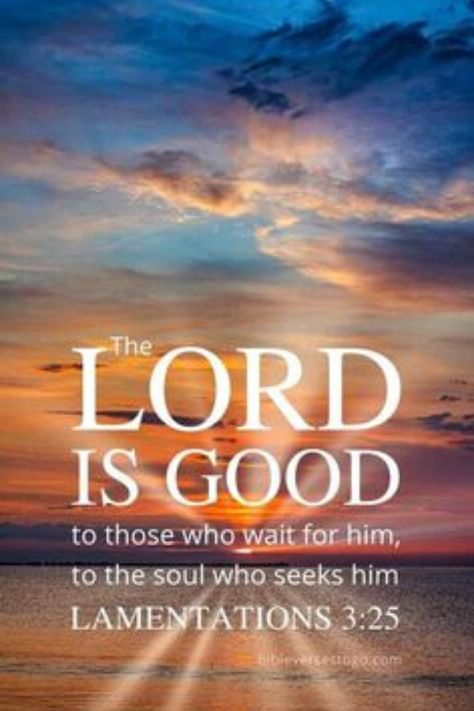 The Lord is good to those who wait for Him, to the soul who seeks Him. - Lamentation 3:25 Bible Verse Background, Christian Wallpapers, Beautiful Bible Verses, The Lord Is Good, Ayat Alkitab, Scripture Pictures, Free Phone Wallpaper, Encouraging Bible Verses, Biblical Verses