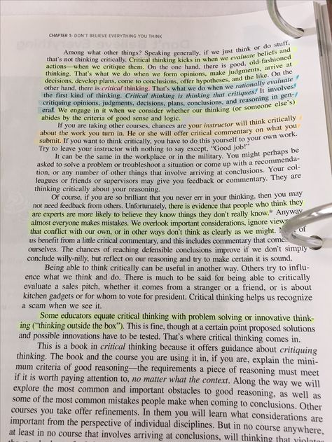 Fluorescent Zebra Mildliners in a textbook.   The colors are bright enough to be noticed when flipping through, though not overpowering like tombow highlighters. The text of the book is easy to read and you can look at the page without getting a headache which is a good thing for school especially with notes, and studying Thing For School, Critical Thinking, Headache, School Supplies, Stuff To Do, Old Fashioned, To Read, Texts