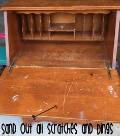 Painted Secretary Desks, Secretary Desk Makeover, Easy Diy Desk, Desk Makeover Diy, Vintage Secretary Desk, Desk Redo, Drop Down Desk, Upcycled Items, Fold Down Desk