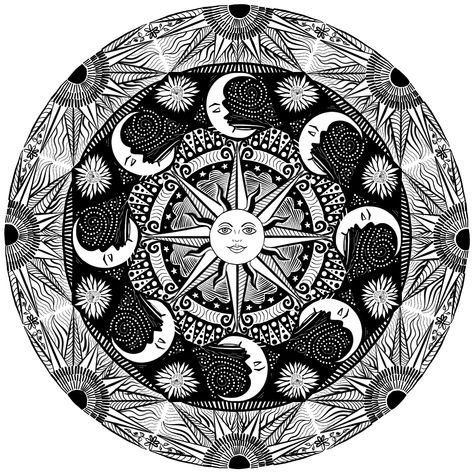 Mandala drawn with Procreate app Goth Mandala, Celestial Mandala, White Mandala, Mandala Patterns, Zen Doodle, Procreate App, Mandala Drawing, Mandala Pattern, Solar System