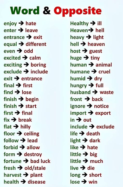 English Opposite Words, Basic English Grammar Book, English Grammar Book, Opposite Words, Teaching English Grammar, English Verbs, Learn English Grammar, Interesting English Words, Good Vocabulary Words