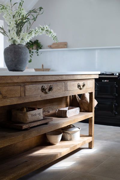 Step Inside a Farmhouse Kitchen in Cambridgeshire Farmhouse Island Kitchen, 18th Century Farmhouse, Antique Kitchen Island, White Layout, Country Kitchen Island, Farmhouse Island, Cozy Bar, Rustic Kitchen Island, Farmhouse Kitchen Island