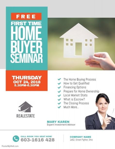 First Time Home Buyer Seminar Flyer, Home Buyer Seminar Ideas, First Time Home Buyer Seminar Ideas, What Is Escrow, Retail Marketing, Classic Names, Investment Advisor, Different Exercises, Home Buying Process