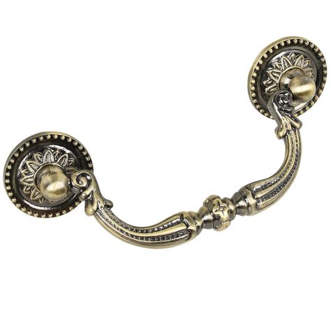 UtopiaAlley Medici 3 7/8" Center to Center Drop Handle | Wayfair Classic Cabinet, Dresser Drawer Pulls, Bathroom Furnishings, Kitchen Cabinet Knobs, Brass Pulls, Antique Brass Hardware, Brass Knobs, Cabinet And Drawer Pulls, Dresser Knobs