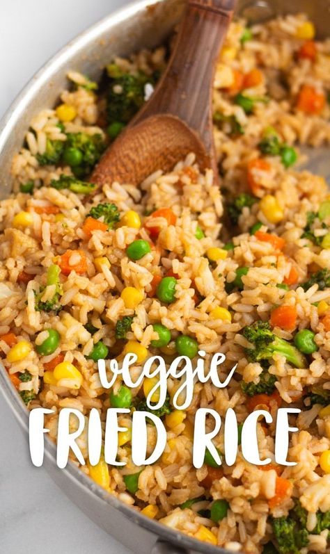 Vegan Fried Rice, Veggie Fried Rice, Miso Paste, Arroz Frito, Vegetable Fried Rice, Broccoli Cauliflower, Makanan Diet, Tasty Vegetarian Recipes, Vegan Kitchen