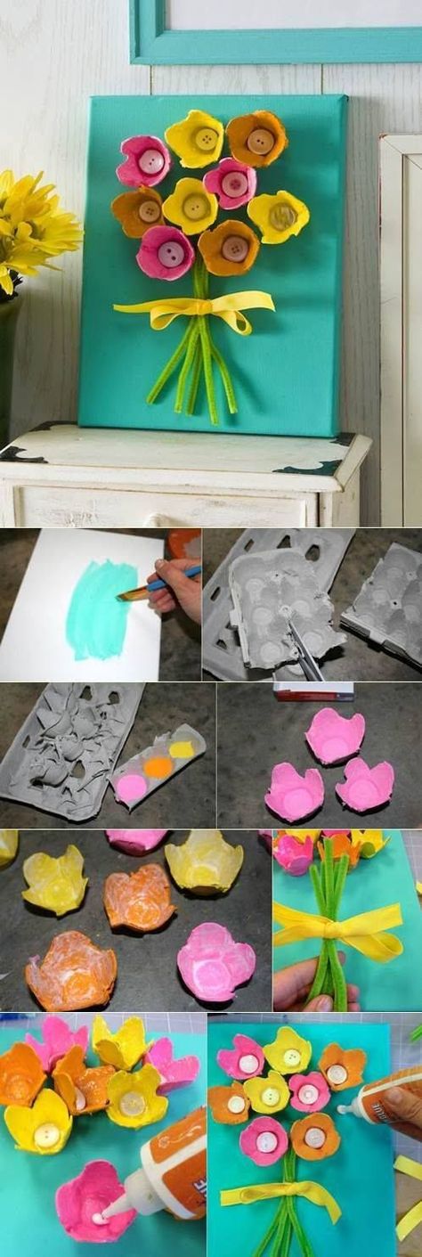 Egg Carton Art, Egg Carton Flowers, Egg Cartons, Egg Carton Crafts, Spring Art, Egg Carton, Childrens Crafts, Mothers Day Crafts, Spring Crafts