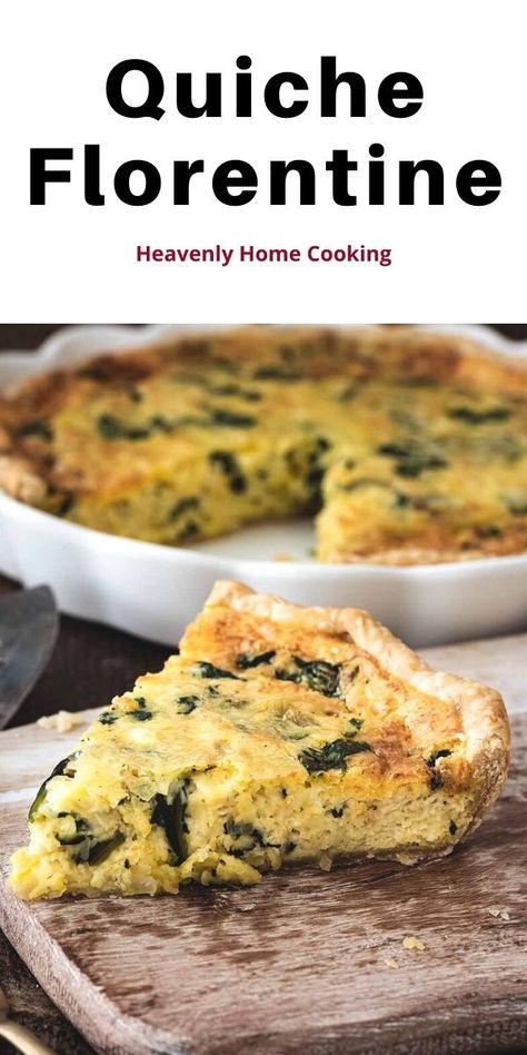 Quiche Florentine Recipe, Quiche Florentine, Florentine Recipe, Spinach Quiche Recipes, Florentines Recipe, Breakfast Quiche Recipes, Brunch Bread, Quiche Dish, Spinach Quiche