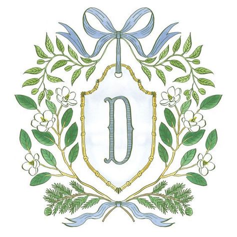 Holly Hollon, Border Lines, 심플한 그림, Wedding Crest, Illustration Botanique, Monogram Fonts, Chinoiserie, Art Inspo, Watercolor Art