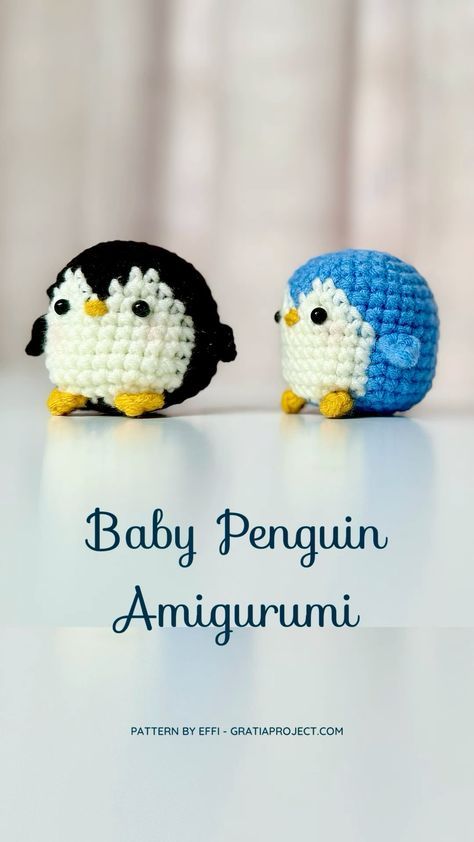 Here is my version of baby penguin amigurumi. Please check my blog GratiaProject.com Amigurumi Penguin Free Pattern, Squishmallows Crochet, Crochet Penguin Pattern Free, Penguin Amigurumi Pattern, Crochet Advent Calendar, Penguin Crochet Pattern, Chenille Crochet, Knitted Keychain, Market Crochet