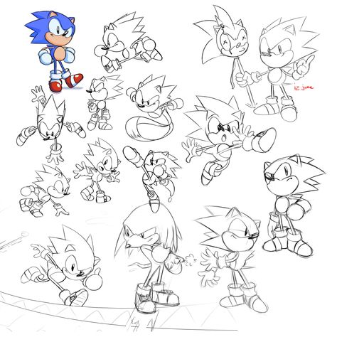 Classic Sonic Sketch, Hedgehog Drawing Reference, Sonic Mania Art, Sonic Character Sheet, How To Draw Tails, Classic Sonic Fan Art, Sonic Concept Art, Toei Sonic, Sonic The Hedgehog Drawing