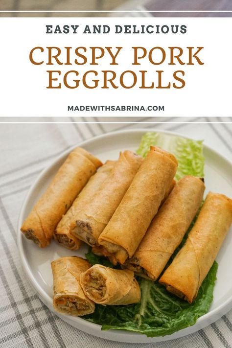 Authentic Egg Rolls, Egg Rolls Pork, Pork Wonton Recipe, Pork Egg Roll Recipes, Chinese Egg Rolls, Pork Spring Rolls, Pork Sausage Recipes, Homemade Egg Rolls, Pork Egg Rolls