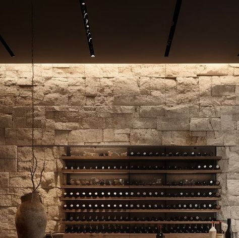 Ovadia Bros. on Instagram: "Rustic stone, oak and limestone with a sense of calm in this proposed wine cellar room design. 🍷🍃" Wine Cellar Room, Stone Wine Cellar, Rustic Wine Cellar, Cellar Room, Stone Interior, Wine Cellar Design, Cellar Design, Rustic Stone, Wine Cellar