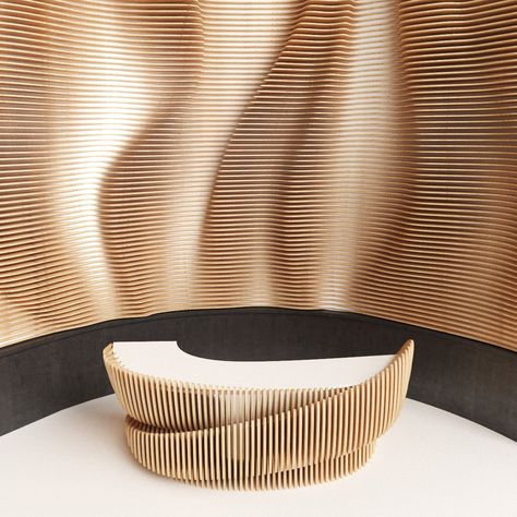 Reception desk on Behance Sculptural Reception Desk, Parametric Reception Desk, Half Circle Reception Desk, Circle Desk, Curvy Reception Desk, Cool Reception Desk, Curved Reception Desk Design, Round Reception Desk, Reception Furniture Design