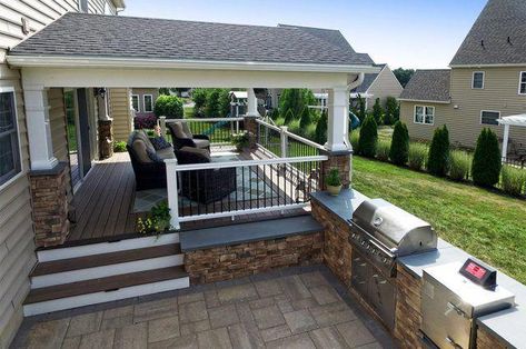 Back Deck To Patio, Lititz Pa, Building A Porch, Patio Deck Designs, Deck Porch, Covered Deck, Deck Designs Backyard, Deck Designs, House Deck