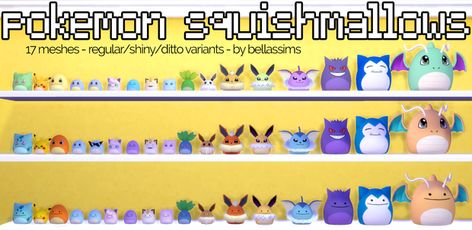 Pokemon Themed Squishmallow Add-On Set Squirtle Squad, Sims 4 Cheats, Sims Packs, Sims 4 Mm Cc, Sims 4 Cc Folder, Sims 4 Mm, Sims 4 Cc Packs, Sims 4 Cas, Sims 4 Build