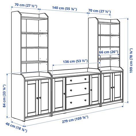 HAUGA Storage combination, gray, 1097/8x181/8x783/8" - IKEA Ikea Hauga, Ikea Built In, Ikea Ireland, Painted Sideboard, Ikea Website, Painted Drawers, Plastic Foil, Plastic Edging, Ikea Family