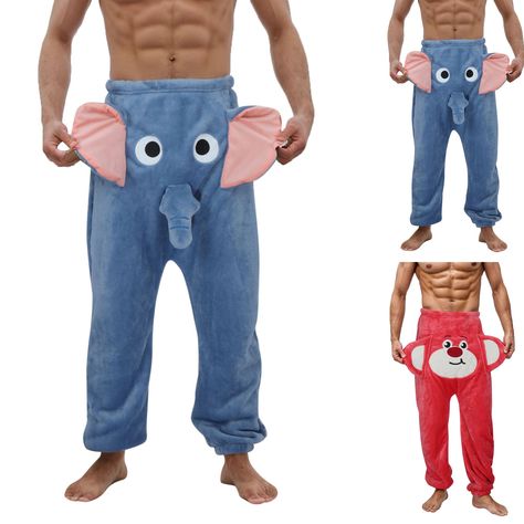 Pajamas Men, 3d Elephant, Elephant Shorts, Pajama Style, Funny Elephant, Winter Sleepwear, Funny Pajamas, Boxer Pants, Pajama Short