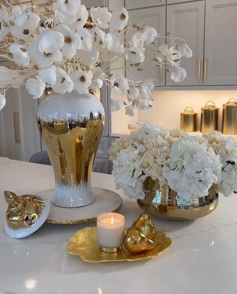 Gold branch centerpiece