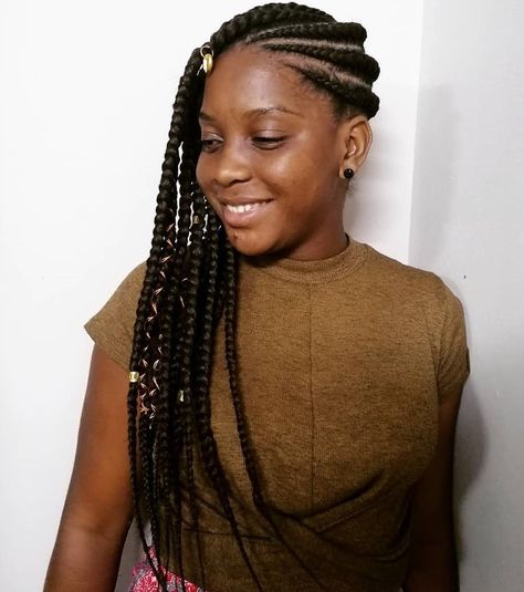 Large Lemonade Braids, Medium Size Braids, Beyonce Braids, School Braids, Side Cornrows, Lemonade Braids Hairstyles, Butterfly Braid, Braids Ponytail, Lemonade Braids