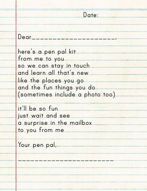 Pen Pal Kit Ideas | List of things to send as a package to start pen-palling with a friend. Great idea for kids! Pen Pal Kit, Snail Mail Pen Pals, American Heritage Girls, Fun Mail, Hands In The Air, Pen Pal Letters, Pin Pals, Raise Your Hand If, Letter Example