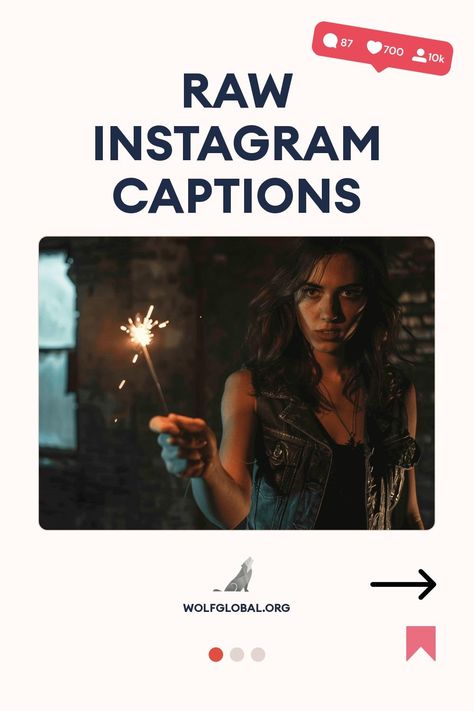 A woman holding a sparkler, with text "RAW INSTAGRAM CAPTIONS" and social icons.
A graphic with a list promoting authenticity and unfiltered life experiences with a call to action button.
An advertisement for a free Instagram engagement pod service with a happy woman using a laptop. Spiritual Captions For Instagram, Spiritual Captions, Badass Captions, Mystical Creature, Short Instagram Captions, Serenity Now, Savage Quotes, Birthday Captions, Captions For Instagram