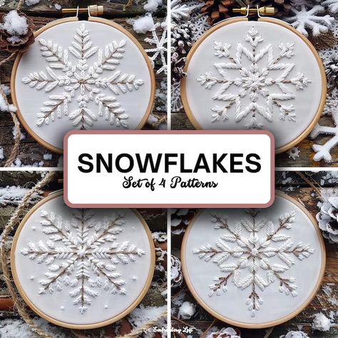 TheEmbroideryLoftCo - Etsy Winter Craft Fair Ideas, Easy Christmas Embroidery Patterns, Embroidery Snowflake Patterns, Printable Embroidery Patterns Free, January Embroidery, Embroidery Motifs Design, Winter Textiles, Simple Christmas Embroidery, Winter Embroidery Patterns