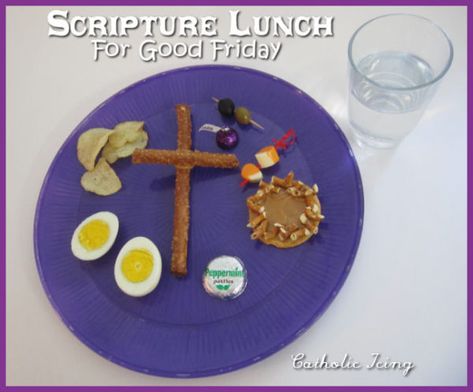 Story Of The Passion Lunch- Symbolic Lunch For Good Friday Good Friday Crafts, Catholic Icing, Easter Religious Crafts, Palm Sunday Crafts, The Easter Story, Easter Sunday School, Craft Easter, Resurrection Day, Catholic Crafts