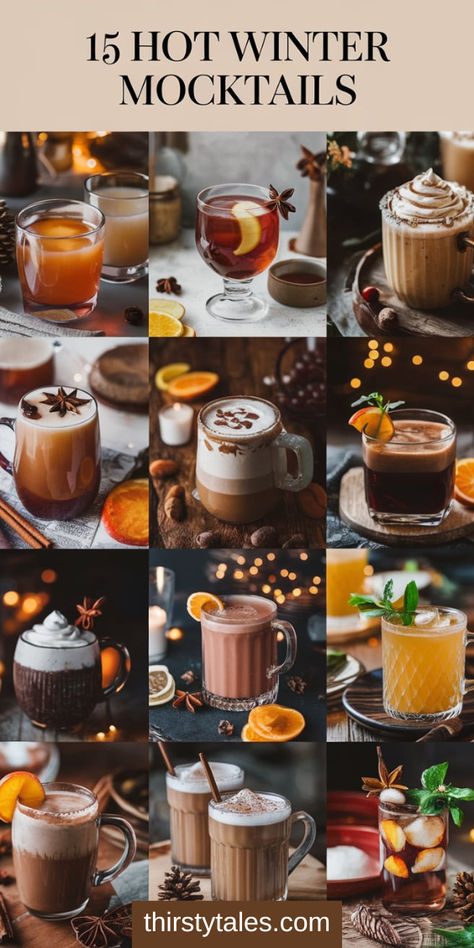 Hot Mocktail Recipe, Cozy Drinks Winter, Non Alcoholic Hot Drinks, Hot Drink Mocktails, Hot Non Alcoholic Drinks, Hot Drink Recipes Nonalcoholic, Warm Beverages For Winter, Warm Non Alcoholic Drinks For Winter, Warm Winter Drinks Non Alcoholic