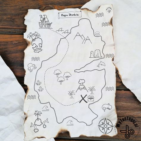 Treasure map – free download Cartoon Map Drawing, Easy Treasure Map Drawing, Treasure Map Drawing, Aging Paper, Writing Club, Cartoon Map, Map Drawing, Easy Cartoon, Map Projects