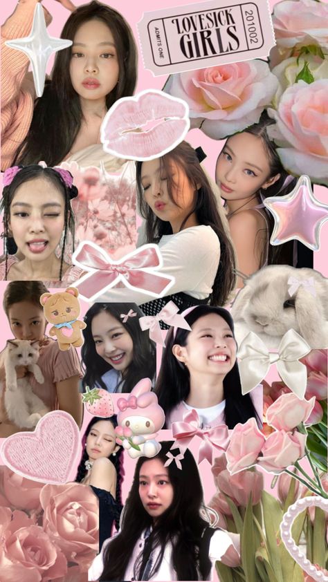 Jennie + Core + Aesthetic, Bow Wallpaper Iphone, Pink Wallpaper Heart, Iphone Wallpaper Bts, Korean Pop Stars, Kpop Iphone Wallpaper, Blink Book, Black Pink Background, Wallpaper Doodle