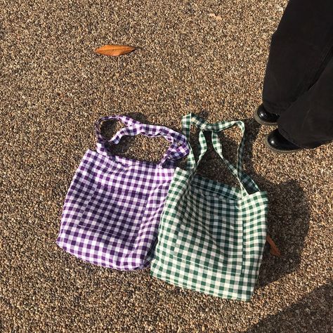 Gingham Tote Bag, Purple Gingham, Grocery Shopping Bags, Summer Tote, Eco Friendly Bags, Tote Pattern, Linen Bag, Purple Bags, Fabric Bags