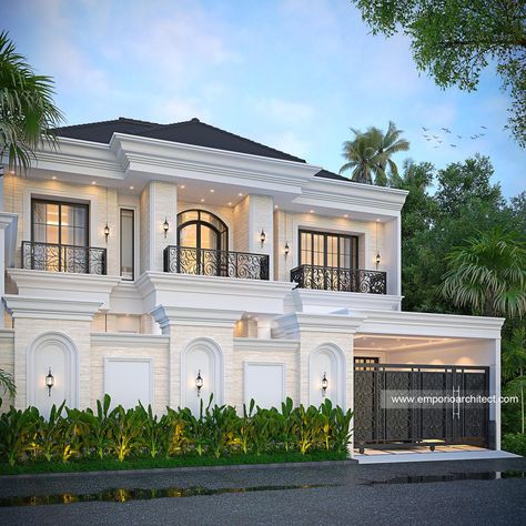 Neoclassic Architecture, Home Exterior Design, Home Designs Exterior, Emporio Architect, Classic House Exterior, House Facade, Classic House Design, Modern Bungalow House, Building House Plans Designs