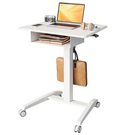 Standing Desk With Storage, Rolling Standing Desk, Rising Desk, Desk With Wheels, Small Standing Desk, Tall Desk, Convertible Desk, Portable Standing Desk, Mobile Standing Desk