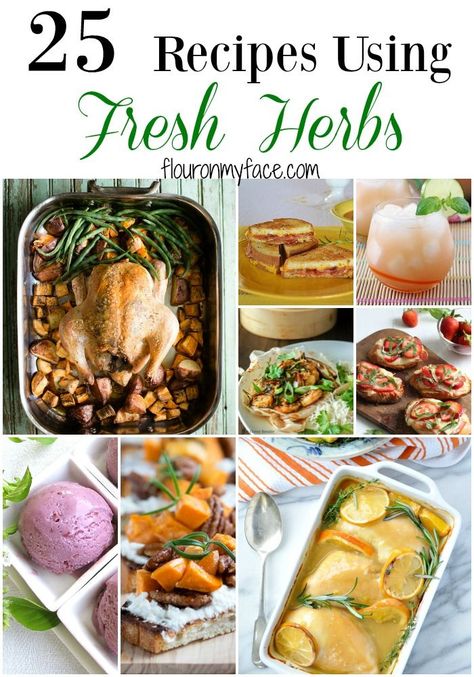 Do you love using fresh herbs in your recipes? I do. I have a lovely container herb garden in my backyard. Check out these 25 Recipes using fresh herbs. Recipes Using Fresh Basil, Using Fresh Basil, Fresh Herb Recipes, Cooking With Fresh Herbs, Container Herb Garden, Rosemary And Thyme, Barbeque Recipes, Cooking Herbs, Farmers Market Recipes