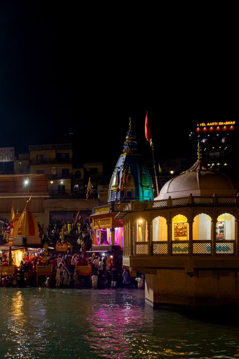 Ganga temple in Haridwar captured by Abhishek Pal Haridwar Photography, Spiritual Aura, Sky Images, Haridwar, Modern Photography, Best Photo Poses, Hill Station, Sacred Places, Travel Stories