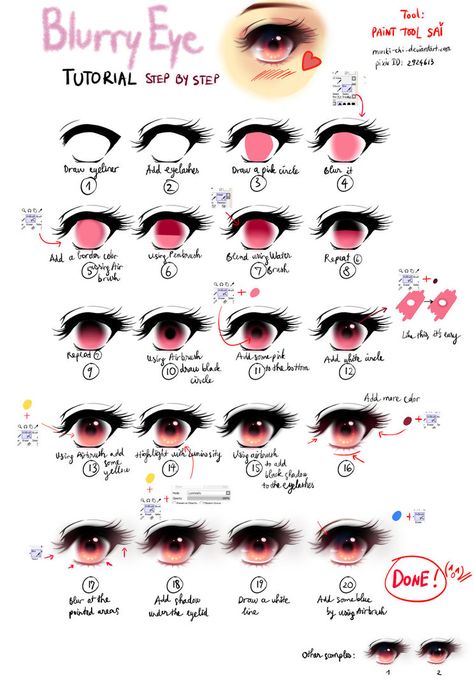 Blurry Eye tutorial by Miriki-Chi on DeviantArt Mata Manga, Blurry Eyes, Realistic Eye Drawing, Manga Eyes, Eye Drawing Tutorials, Anime Tutorial, Coloring Tutorial, Eye Tutorial, Anime Eye Drawing