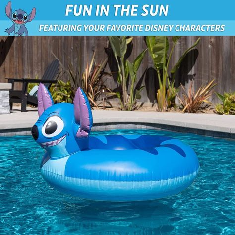 9 Disney Pool Float Must Haves For Your Summer Party - Disney Lifestylers Disney Pool Floats, Lilo And Stitch Pool Party, Stitch Skincare, Stitch Pool Party, Stitch Room, Lilo And Stitch Toys, Lilo And Stitch Characters, Lilo And Stitch Merchandise, Pool Party Favors