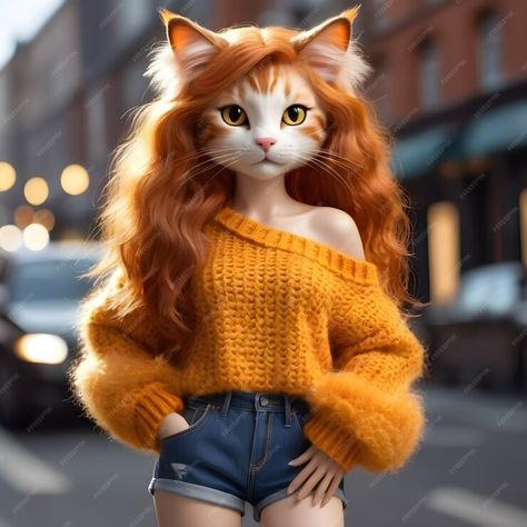 Premium AI Image | In the world of imagination lets paint a delightful picture of a charming anthropomorphic cat Wit Cat Images Funny, Anthropomorphic Cat, Cat Person, Cat Owners, Wearing Clothes, Cat Pics, Cool Cats, Indian Dresses, Cat Memes