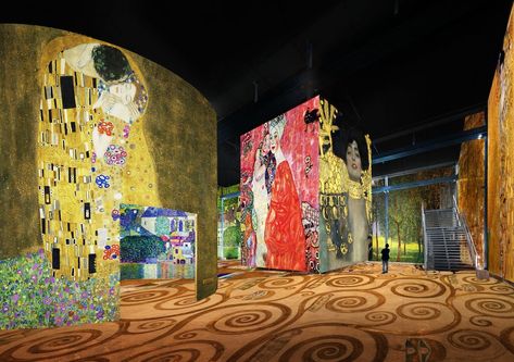 Klimt Art Atelier des Lumieres Immersive Experience Digital Exhibition Paris Art Klimt, World Famous Paintings, Klimt Paintings, Klimt Art, Paris Atelier, Egon Schiele, Museums In Paris, New Museum, Top Art