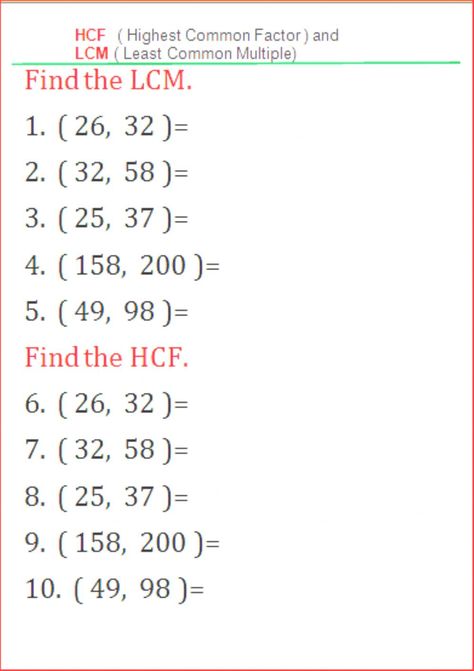 Hcf And Lcm Worksheet Grade 4, Hcf And Lcm Worksheet Class 6, Hcf Worksheets For Grade 5, Lcm And Hcf Questions, Hcf And Lcm Worksheet For Class 5, Hcf Worksheets, Lcm Worksheets For Grade 5, Hcf And Lcm Worksheet, Class 8 Maths Worksheets